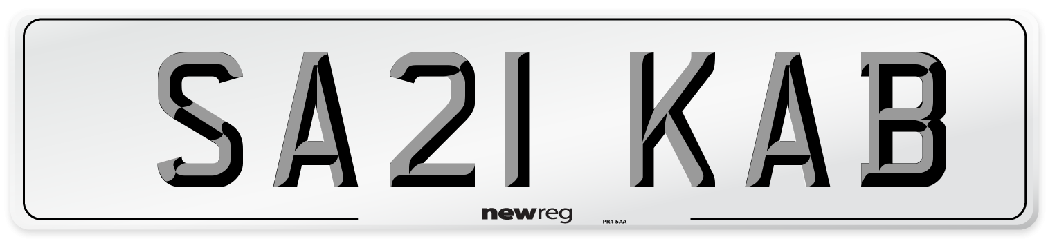 SA21 KAB Number Plate from New Reg